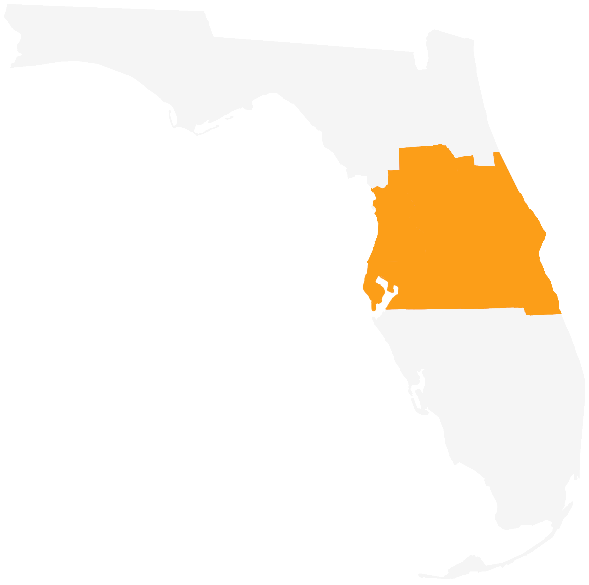 Map of Central Florida service areas